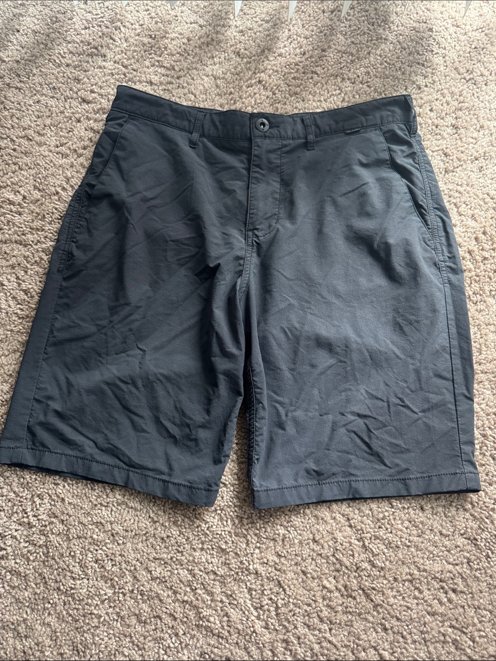 Hurley Men's Flat-Front Black Shorts